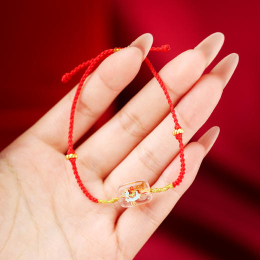 【宫里上新】马上有钱·925银珐琅彩白水晶红绳 商品图4