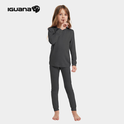 IGUANA 美利奴100%全羊毛秋冬柔软亲肤男女童保暖打底儿童套装（内购专享） 商品图5
