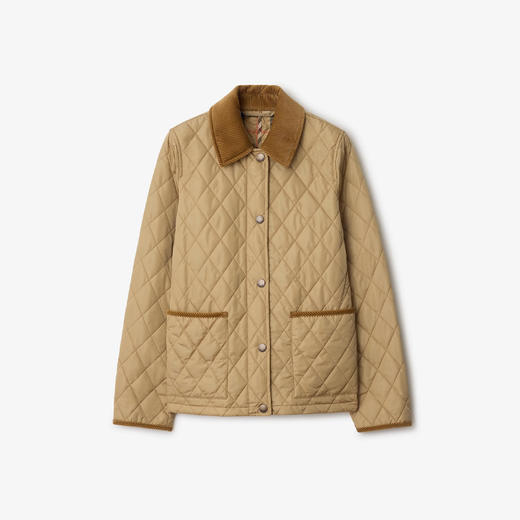 BURBERRY 巴宝莉 女士马术骑士徽标标签绗缝尼龙夹克棉服 驼色 8107511 C1544 商品图0
