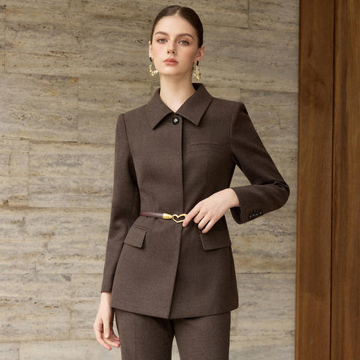 IWY/高级感咖啡色西装套装女通勤知性极简风职业装两件套工作服25CP896 商品图3