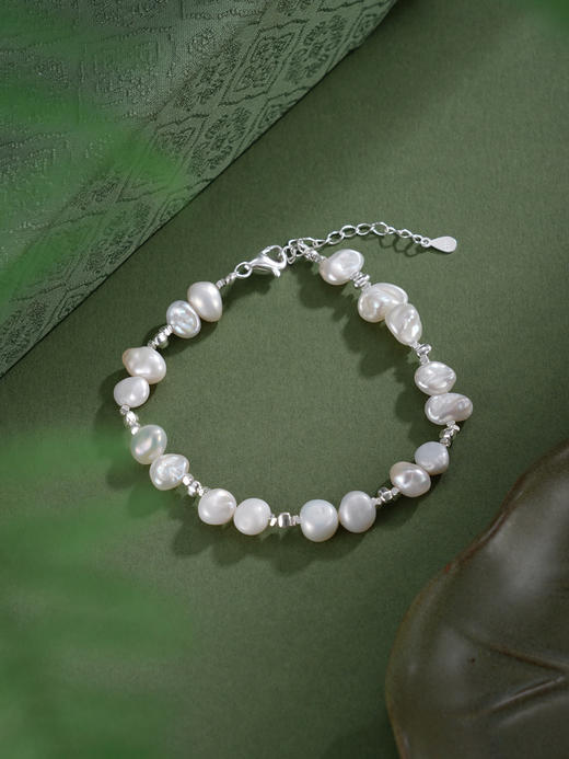 子佩集【霜影缪斯】银S925珍珠惜王妃手链【SPB0530003】5-7.5mm珠巴洛克2601 商品图7
