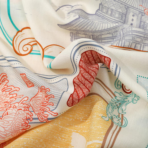 【宫里上新】宫阙云间·羊毛方丝巾 JD 商品图7