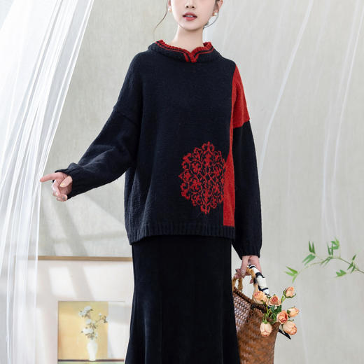 苏苏姐家团花似锦套头衫手工DIY毛衣编织棒针衣服毛线团材料包 商品图3