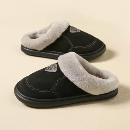 男士冬季加绒加厚室内家居防滑软底拖鞋【WG25111】 商品图2