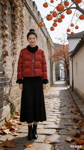 543286新中式国风短款鹅绒服