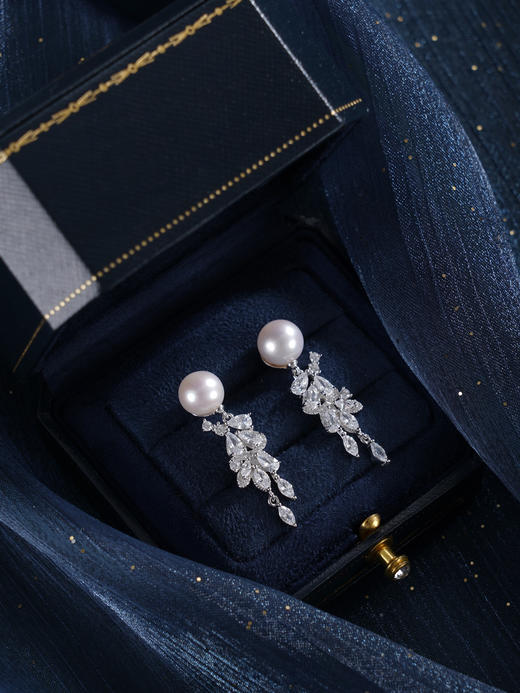 子佩集【穗穗珍惜】银S925珍珠惜王妃耳钉【MZEH007】9mm珠流苏麦穗2601 商品图9