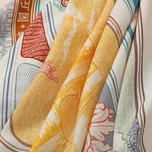 【宫里上新】宫阙云间·羊毛方丝巾 JD 商品图5