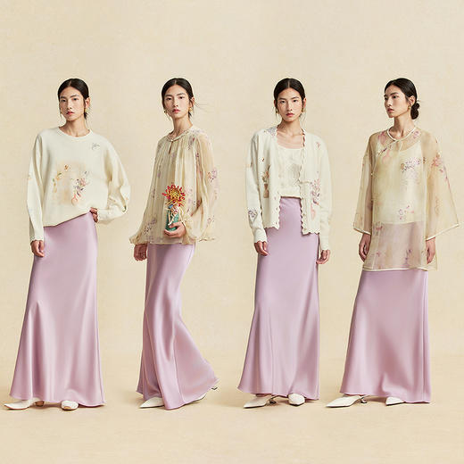 【林栖设计小店】紫烟鎏光|醋酸双面缎鱼尾垂感轻奢优雅2026春新款半身裙1961141 商品图4