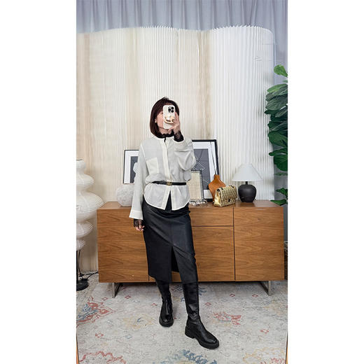 【数量有限 售罄不补】静奢底气 羊毛羊绒圆领衬衫 老钱静奢风 百搭闲适藏肉 云上舞白 潘通2026流行 商品图3