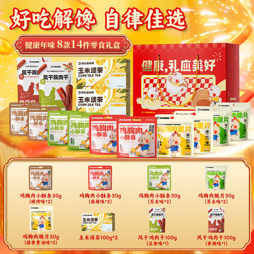 暴肌独角兽新年礼盒包过年货零食包装送礼长辈走亲戚鸡肉干健康 商品图1