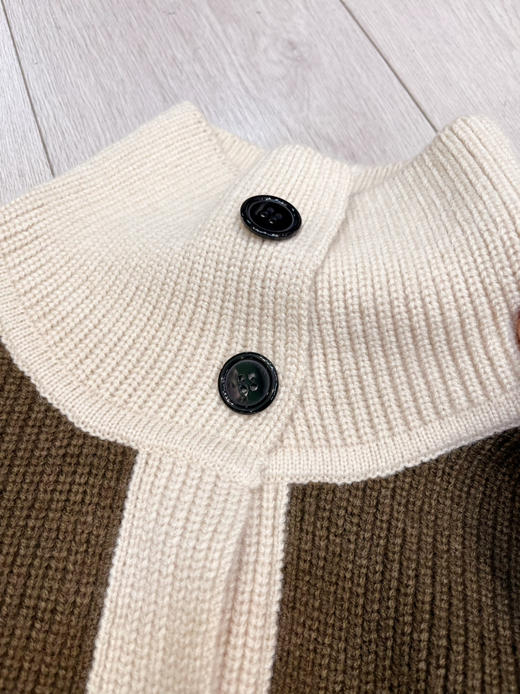 重磅福利🧧新款chic撞色简约设计感宽松型开衫针织毛衣外套，均码90-135可穿（模特图仅供上身参考，以实拍图准） 商品图1