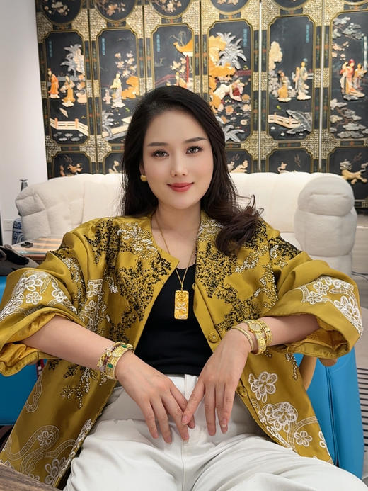 GAONAS 蟠龙富贵祥瑞金色方牌项链11677DGO 商品图6