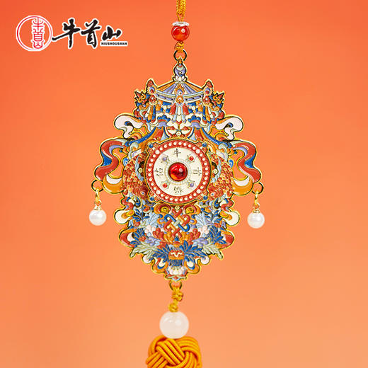 牛首山文创牛首福佑八吉祥车挂精致复古吉祥车载挂饰金色中式风格 商品图4
