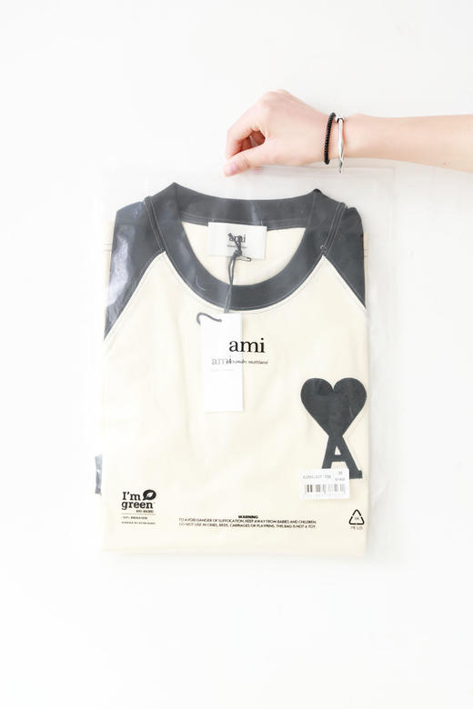 黑白拼接tee，胸口刺绣工艺。插肩袖设计全棉法式情侣半袖E010860 商品图12