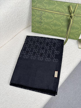 秋冬特惠💰350 古驰围巾 【四季双娇！GG双面中等薄款真丝羊毛围巾！！】