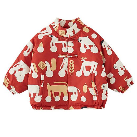 【🧨鸿运当头69.9/件】新年红拜年服儿童夹棉外套男女童冬季保暖棉服聚 商品图2