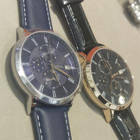 follifollie男士大表盘日历计时多功能表盘大气石英腕表表盘尺寸40mm