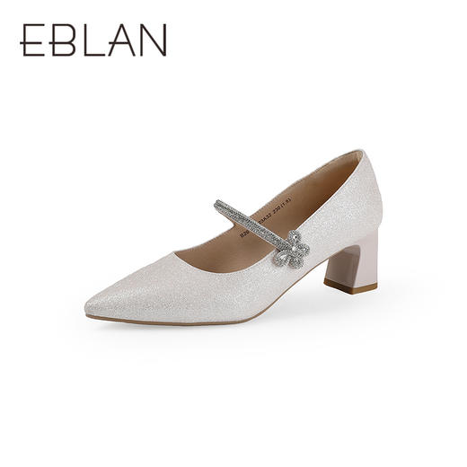 【上新】伊伴2026春季尖头高跟鞋甜美闪钻饰扣时装玛丽珍B26161323 商品图0