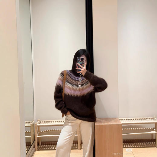 柜上3.2K+！明星同款！2026费尔岛提花马海毛针织衫女毛衣外穿！ 商品图1