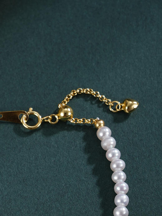 子佩集【巧结情缘】银S925珍珠惜王妃手链【SGB0648001】3.5mm珠镀金蝴蝶结儿童2601 商品图6