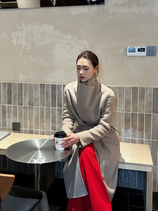 【高级定制】噢蜜ooomeooo纯羊绒翻领手工大衣 商品图2