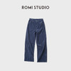 ROMI STUDIO“法式蓝调”复古工装蓝精梳灯芯绒阔腿裤RWCAX86172 商品缩略图4