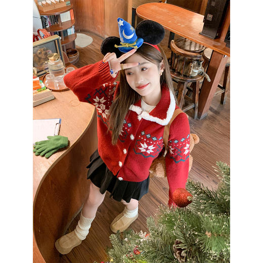 <曾小咸推荐>现货秒杀 ！微信超特价！韩系提花毛衣开衫 日常209.99 立减120 秒杀89.99！！ 商品图3