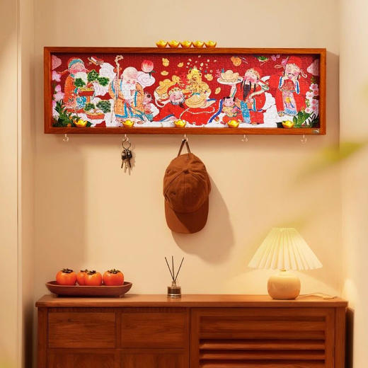 【挂在玄关 开门见财】TOI图益拼图成人版588片 五福临门中国风财神招财带相框玄关装饰画 商品图3