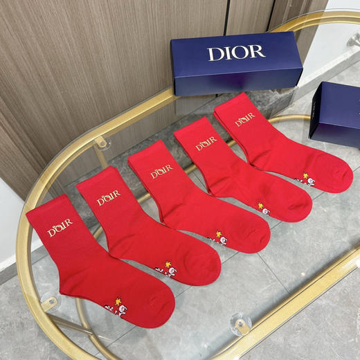 秋冬特惠💰140【一盒五双】迪家袜子 红红火火过年袜 专柜同款字母烫金中长款袜子！ 商品图7