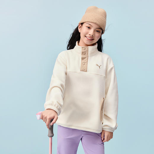PUMA彪马官方正品 新款儿童秋冬季长袖卫衣半高领设计保暖摇粒绒 商品图3