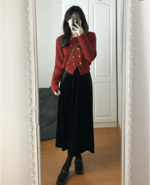 特价出！氛围感拿捏住了 加绒加厚金丝绒半身裙！ 商品图3