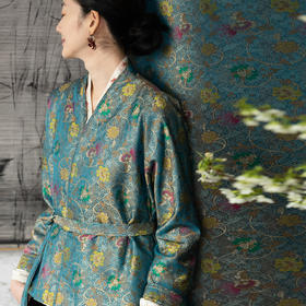 牧衣游原创 38姆米重磅莲织锦桑蚕丝棉衣外套高端复古时尚 知归