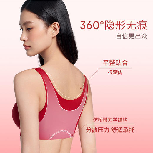 【1套=文胸+内裤+袜子】奶糖派花开好运悬浮2.0文胸套装新年红品本命年婚庆礼物 丝绒红礼盒装 商品图3