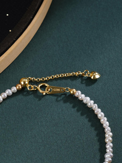 子佩集【紫梦花海】银S925珍珠惜王妃手链【SGB0770001】2.8mm珠镀金紫五瓣花朵2601 商品图7