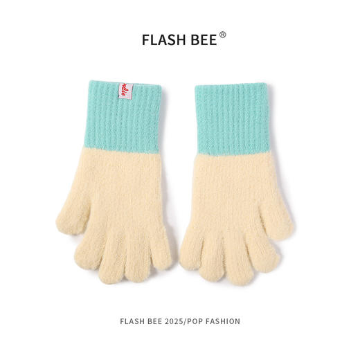 新款【韩国 腊肠狗针织手套】 女学生触屏保暖手套 可爱加厚防寒分指毛线手套 商品图14