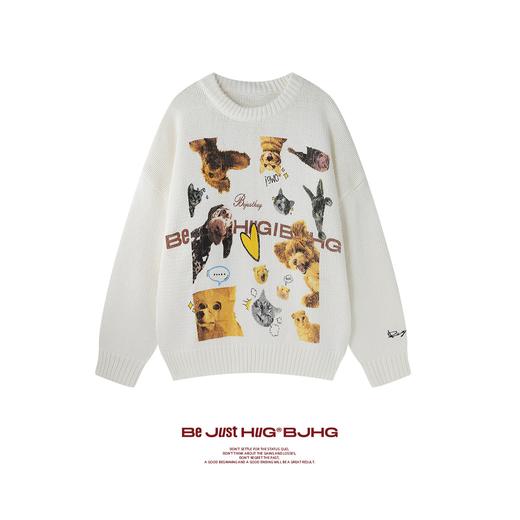 BJHG不计后果动物毛衣男款秋冬季新款宽松慵懒感加绒打底针织衫女 商品图0