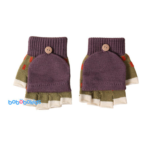 【特价！儿童半指翻盖两用手套】 3-10岁幼儿园小学生写字保暖手套 秋冬季保暖毛线针织 商品图8