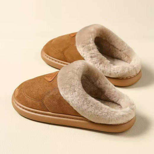 男士冬季加绒加厚室内家居防滑软底拖鞋【WG25111】 商品图1