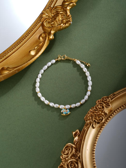 子佩集【马上喜悦】银S925珍珠惜王妃手链【SGB0770004】3.5*4mm珠马镀金2601 商品图4