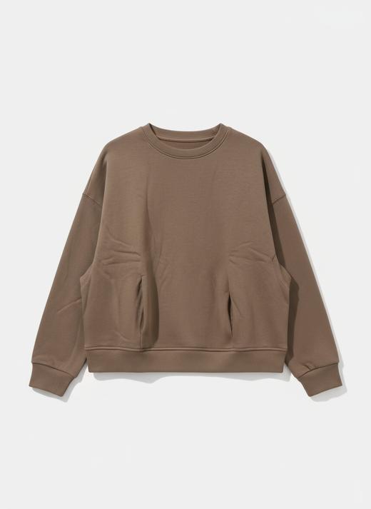 佐丹奴女装25年新款多富绒圆领收褶长袖卫衣05325605 商品图2