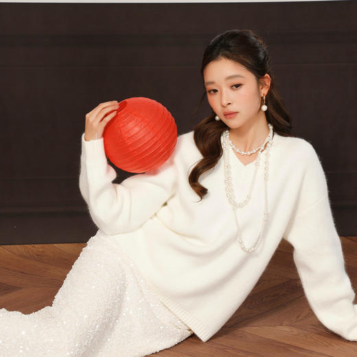 甜美休闲百搭毛领套头毛衣-纪念日百货门店同款168743529 商品图0