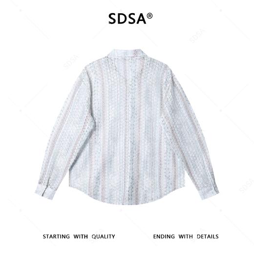 6977SDSA男士秋冬新款痞帅男装韩版简约镂空设计长袖衬衫百搭宽松衬衣 商品图5