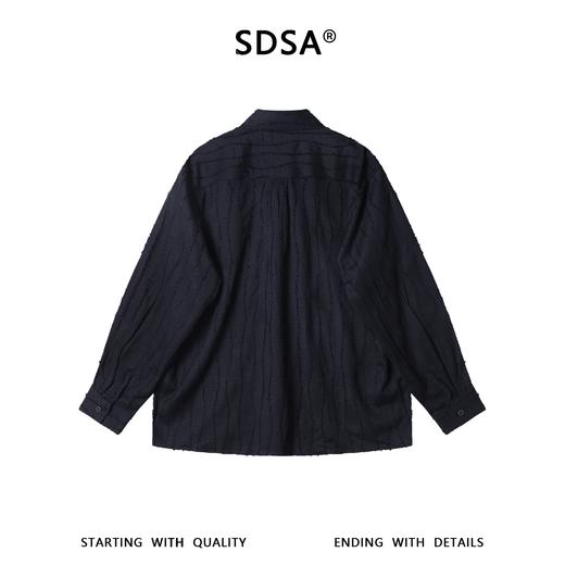 2972SDSA男士秋冬新款痞帅男装简约纯色磨毛竖纹设计长袖衬衫百搭显瘦 商品图5