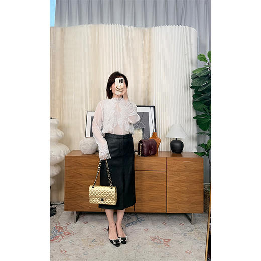 芭蕾美学 双层蕾丝拼接 半高领乔其真丝衬衫 仙气十足 它只负责美美的！ 商品图1