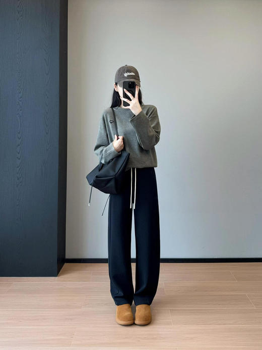 瘦瘦裤！2026一体热岩绒休闲裤显瘦裤立体保暖加绒香蕉卫裤女冬款！ 商品图0