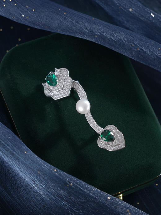 子佩集【如意珍宝】珍珠惜王妃胸针【ZXXZ007】7.5mm珠绿如意2601 商品图9