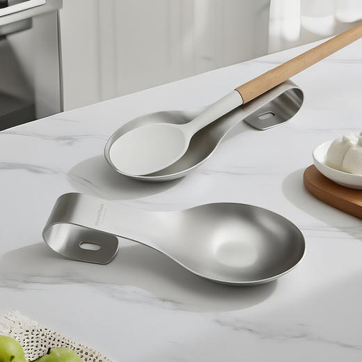 锅铲托架 不脏台面 | 意大利尚尼帕尔玛炊具搁架 保持灶台洁净 隔热防烫 不占台面（18/10优质不锈钢） 商品图5