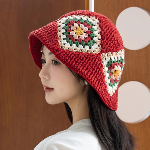 苏苏姐家星斑渔夫帽手工DIY编织钩针帽魔方4股棉毛线团材料包 商品图1