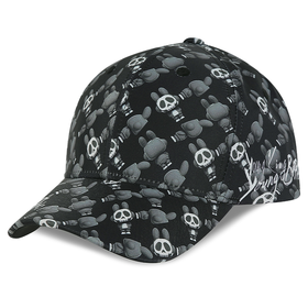 YKYB黄子韬新款嘎拉兔满版印花灰色鸭舌帽潮牌男女棒球帽