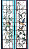 独角鹿西洋古董19世纪末法国新艺术风格时期著名画师Henri Curcier签名出品异域花鸟主题彩绘玻璃花窗一对 商品缩略图0